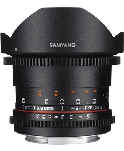 Samyang 8mm T3.8 Umc Vdslr Fisheye Cs II - Prime lens - geschikt voor Canon Systeemcamera