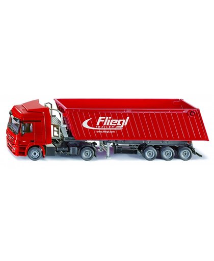 Siku Mercedes Benz Actros vrachtwagen met Fliegl kipwagen rood (3537)