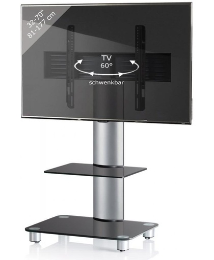 TV Voet-standaard VCM Tosal, zilver matglas