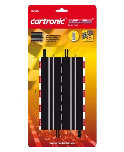 Cartronic Car Speed rechte baandelen 2 delig 17,7 cm zwart