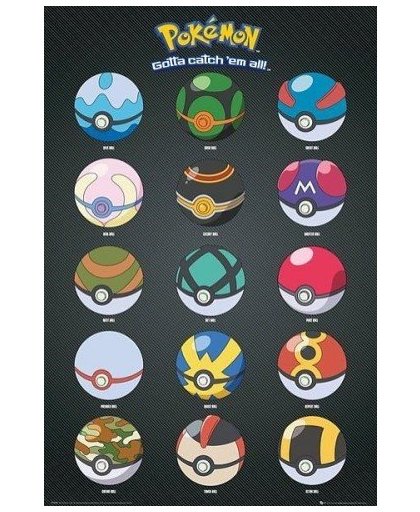 Pokémon Poster: Pokeballs 61 x 92 cm