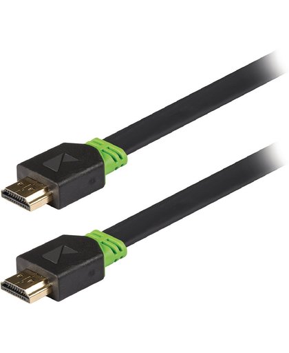 König platte High Speed HDMI-kabel met Ethernet HDMI-connector - HDMI-connector 2,00 m grijs