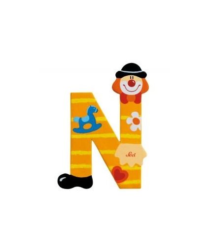 Sevi Letter N Clown oranje 10 cm