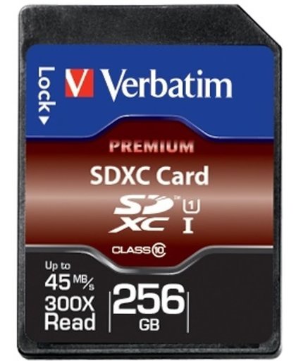 Verbatim Premium 256GB SDXC UHS-I Klasse 10 flashgeheugen