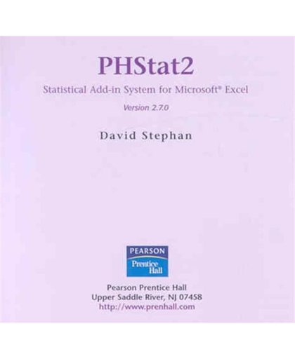 Phstat2 2.7 For Statistics For Managers Using Excel And Student Cd Package