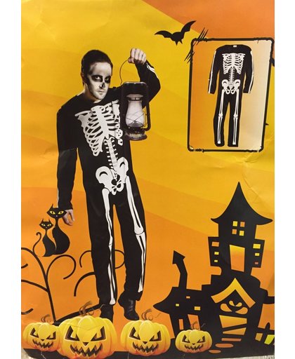 Skelet Kostuum -  Heren - Carnavalspak - Carnavalskleding - Reaper - Mannen - Botten pak