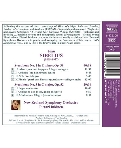Sibelius: Symphonies 1+3