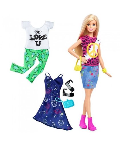 Barbie Fashionistas: tienerpop vrede en liefde 33 cm 7 delig