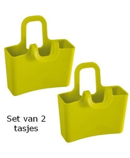 Koziol set mini tasjes voor aan een glas Lilli - Uitvoering - Set van 2: groen