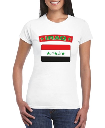 Irak t-shirt met Irakese vlag wit dames S