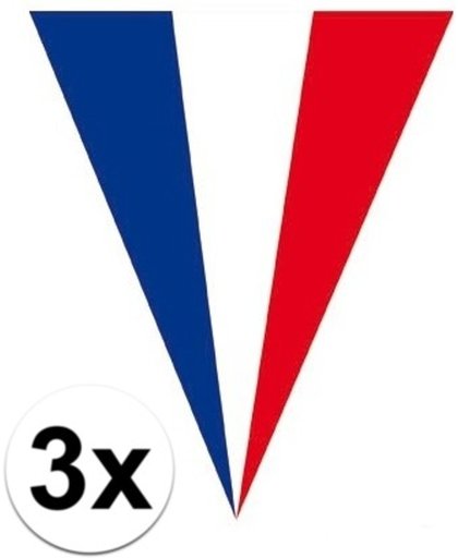 3x Frankrijk vlaggenlijnen 5 meter