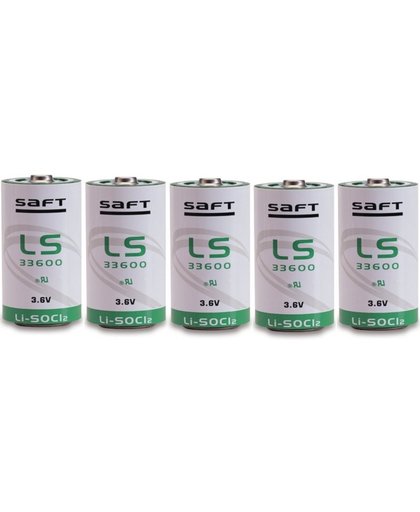 5 Stuks - SAFT LS 33600 D-formaat Lithium batterij 3.6V