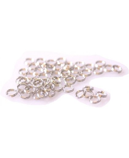 Splitringen - voor maken sieraden - Diameter 5mm - Zilverkleurig - Dielay