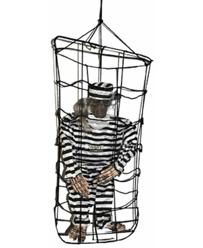 Halloween Decoratie gevangene in kooi 100 cm