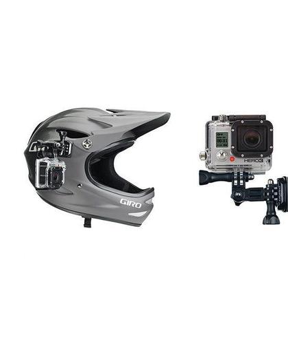 Complete Helm Side Mount set (Plakker + bevestiging + kwartslag draaiing) voor GoPro Hero