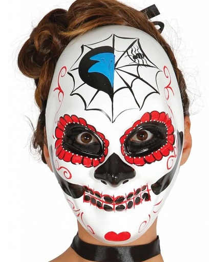 Mexicaans Masker Dia de los Muertos Wit voorkant