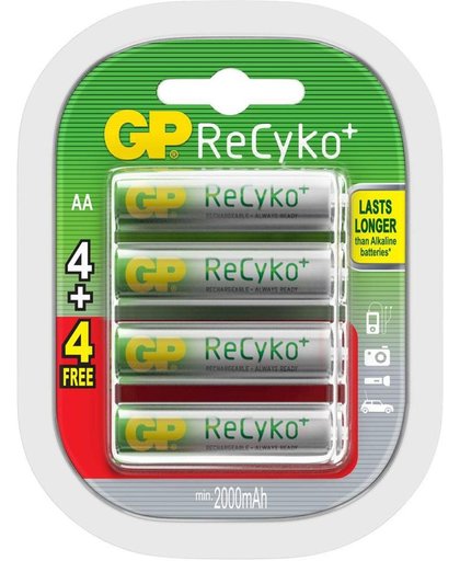 GP Batteries Rechargeable batteries GP ReCyko+ 2100 Series 2000mAh AA 2000mAh 2.1V oplaadbare batterij/accu
