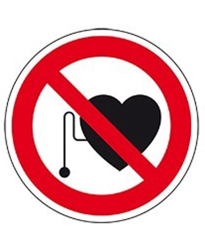 Verbodssticker 'Verboden voor personen met pacemaker'