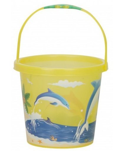Eddy Toys Strandemmer 21 x 18,5 cm dolfijn geel