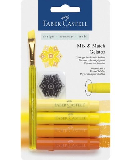 Gelatos aquarelkrijt Faber-Castell 4 kleuren geel