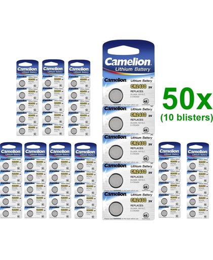 50 Stuks (10 blisters a 5st) - Camelion CR2430 lithium knoopcel batterij