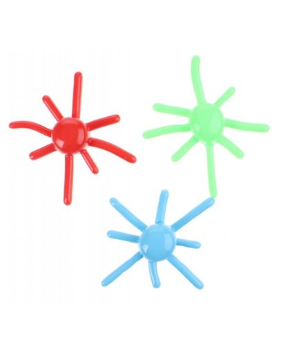 Toi Toys kleverige octopus 6 cm 3 stuks groen/blauw/ rood
