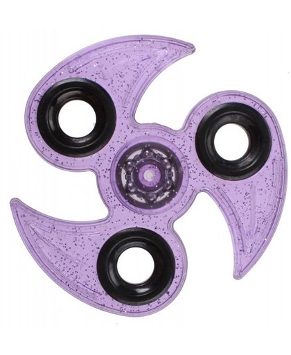 Toi Toys fidget spinner tand 3 poten 7 cm glitter paars
