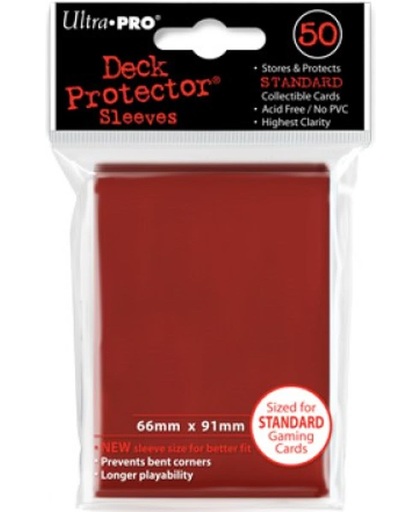 Ultra Pro Deck Protector Sleeves 66mm x 91mm Standaard formaat | 50 stuks | Rood