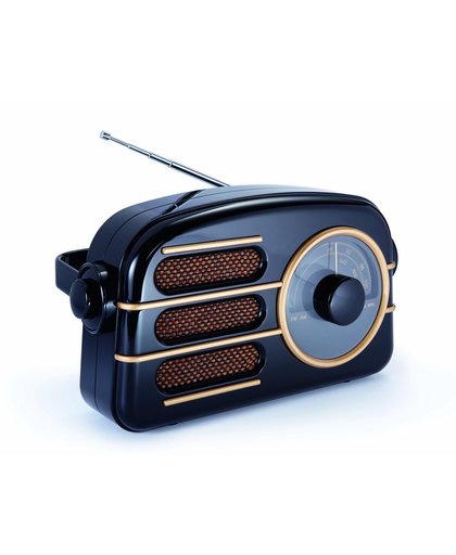 Bigben Interactive Retro draagbare met analoge tuner - zwart / goud radio