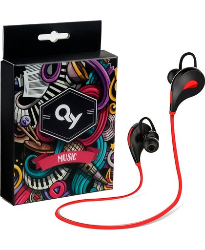 QY Bluetooth In-ear Draadloze Koptelefoon Z-97 - Headset - Oordopjes - Oortjes - Hoofdtelefoon - Oortelefoon - Headphones - Geschikt voor Hardloop & Sport - Draadloos - Wireless Bereik Tot 10 Meter! - Rood