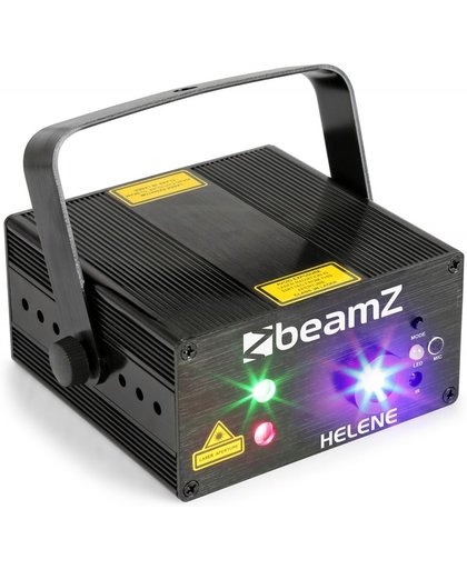 BeamZ Helene disco laser met rode en groene laserstralen en blauwe gloed