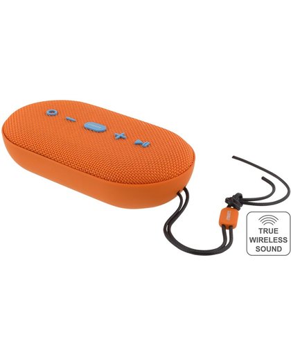 STREETZ CM754, Waterbestendig Bluetooth speaker, stof ontwerp, 2x5W, TWS, IPX5, Bluetooth 4.2, Oranje