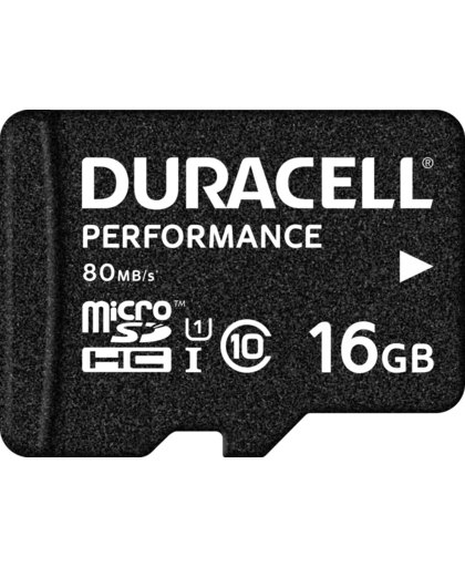 Duracell Performance 16GB microSDHC Class 10 UHS-I Memory Card, 80MB/s