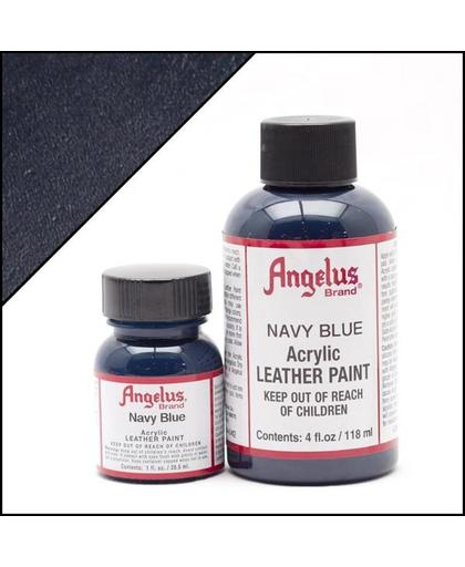 Angelus leerverf Navy Blauw 118ml/4oz - Voor glad lederen oppervlakken van o.a. schoenen, tassen en jassen