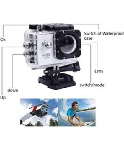 SPORTS ultra hd 4K DV (30m water resistant) actie camera 12 megapixel cmos sensor zilver