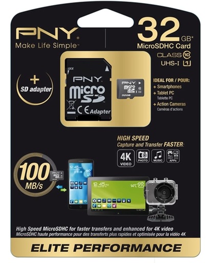 PNY 32GB MicroSD 32GB MicroSD UHS Klasse 10 flashgeheugen