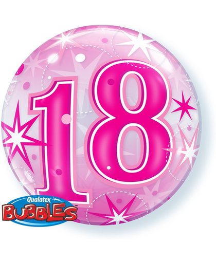 Folie ballon 18 jaar roze 56cm