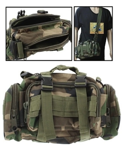 Utility Nylon Waterdicht Molle Tactical Camouflage 3-Way Carrying (Waist / Shoulder / Hand) Camera Pouch Bag met afneembaar Strap