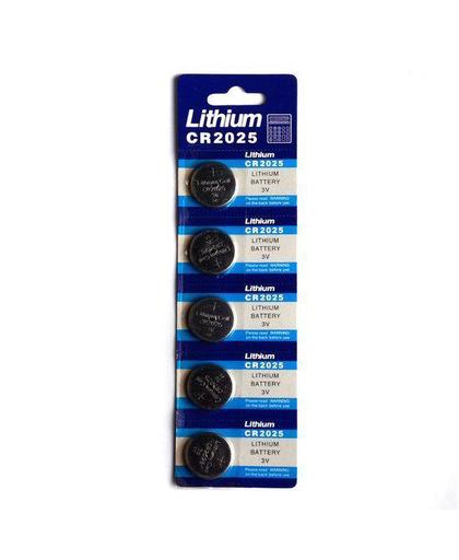 Knoopcel batterij CR2025 - 5 stuks