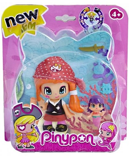 Pinypon speelfiguur Pinypon: piraat met zeemeermin (oranje)
