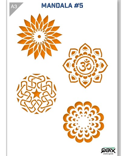 Mandala Sjabloon Karton A3 42 x 29,7 cm - Diameter per Mandala 12 cm