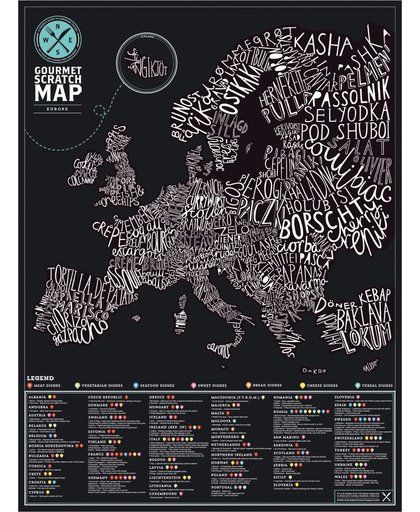 Kras Wereldkaart - Scratch Map Gourmet Europe