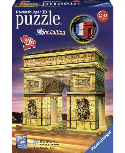 Ravensburger Arc de Triomphe Night Edition - 3D puzzel gebouw - 216 stukjes