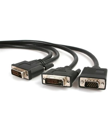 StarTech.com 1,8 m DVI-I mannelijke naar DVI-D mannelijke en HD15 VGA mannelijke videosplitterkabel