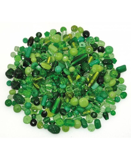200g Glasparels Mix van groene kleuren