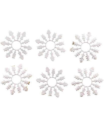 onderdelen 6pcs zilverkleurig in de vorm van een bloem/sneeuwvlok