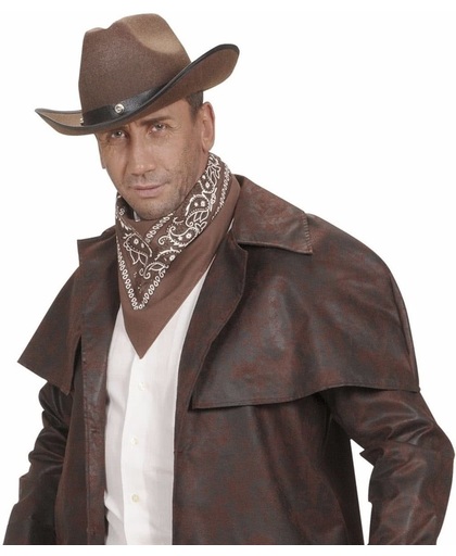 Bruine cowboy bandana zakdoek 55 x 55 cm