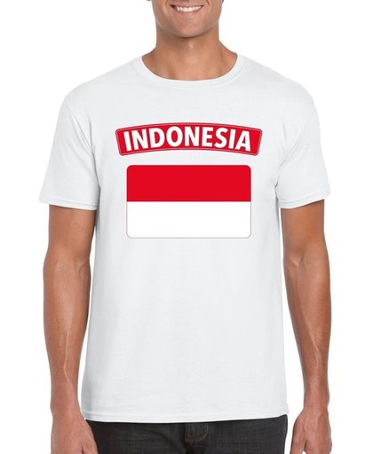 Indonesie t-shirt met Indonesische vlag wit heren S