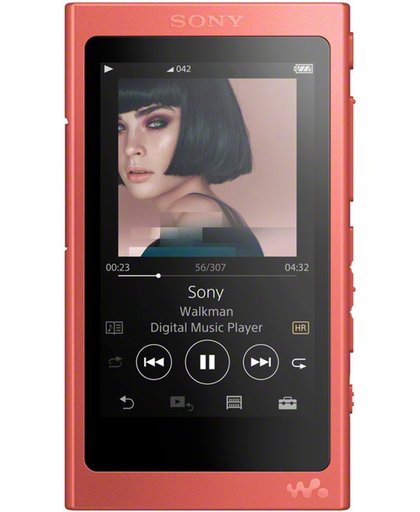 Sony NW-A45 - Walkman - Hi-Res Audio MP3-speler - 16GB - Rood