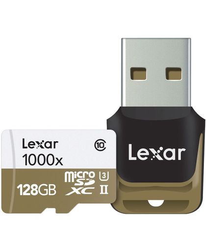 Lexar Professional Micro SD kaart 128GB met USB 3.0 reader